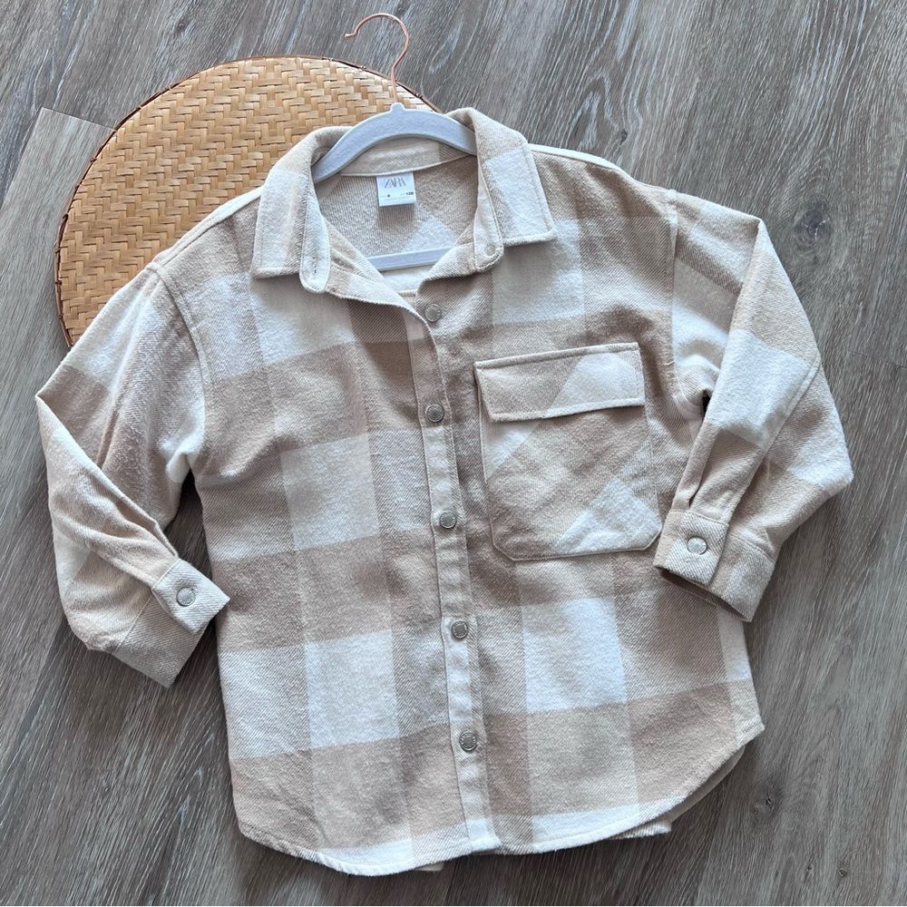 Zara girls plaid shacket